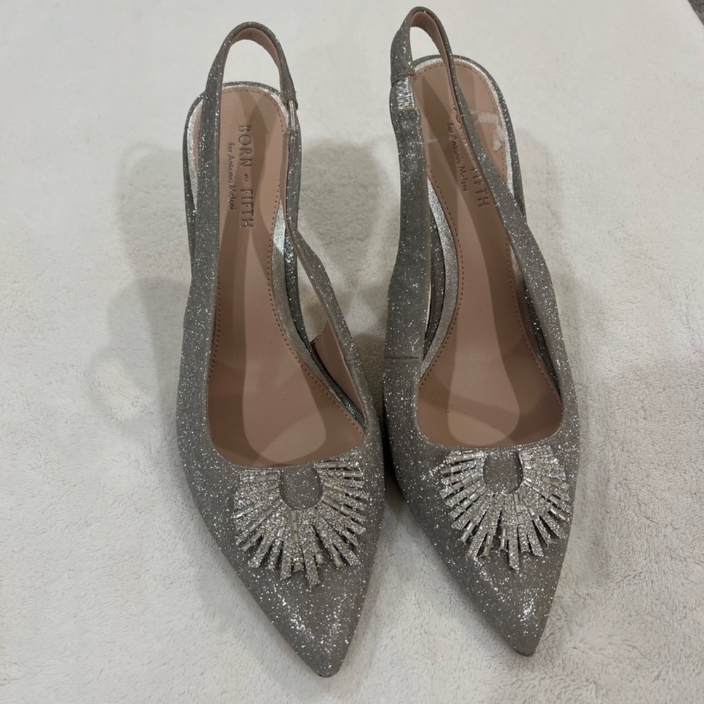 Antonio Melani x Born on Fifth Millie jewel sling back heels - size 8